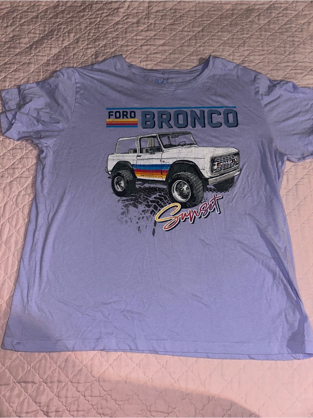 Ford Lavender Kids Bronco Sunset Graphic Tee